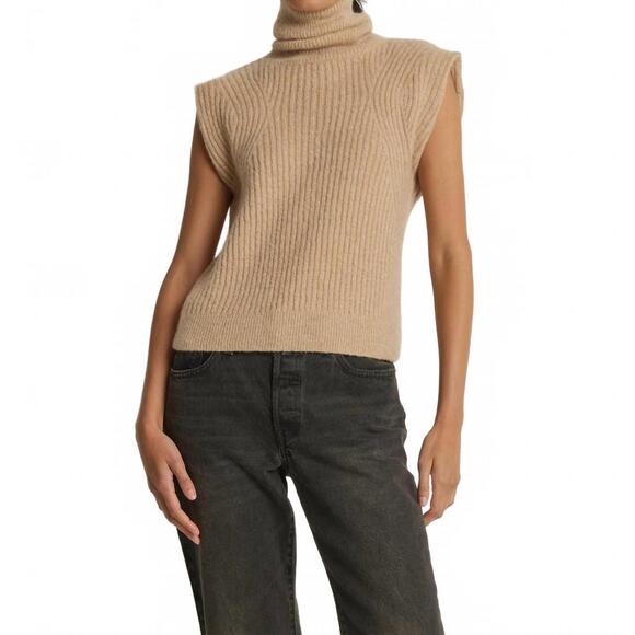 NEW NATION LTD isha turtleneck tank in shiny moonbeam